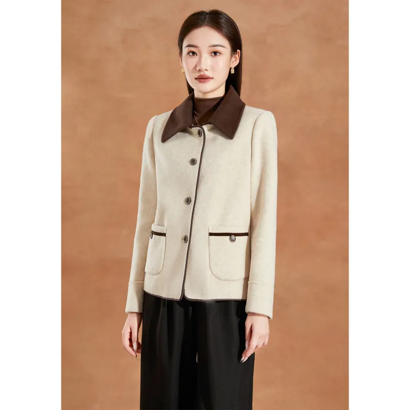 Mylan Cropped Coats Women's Apricot-4