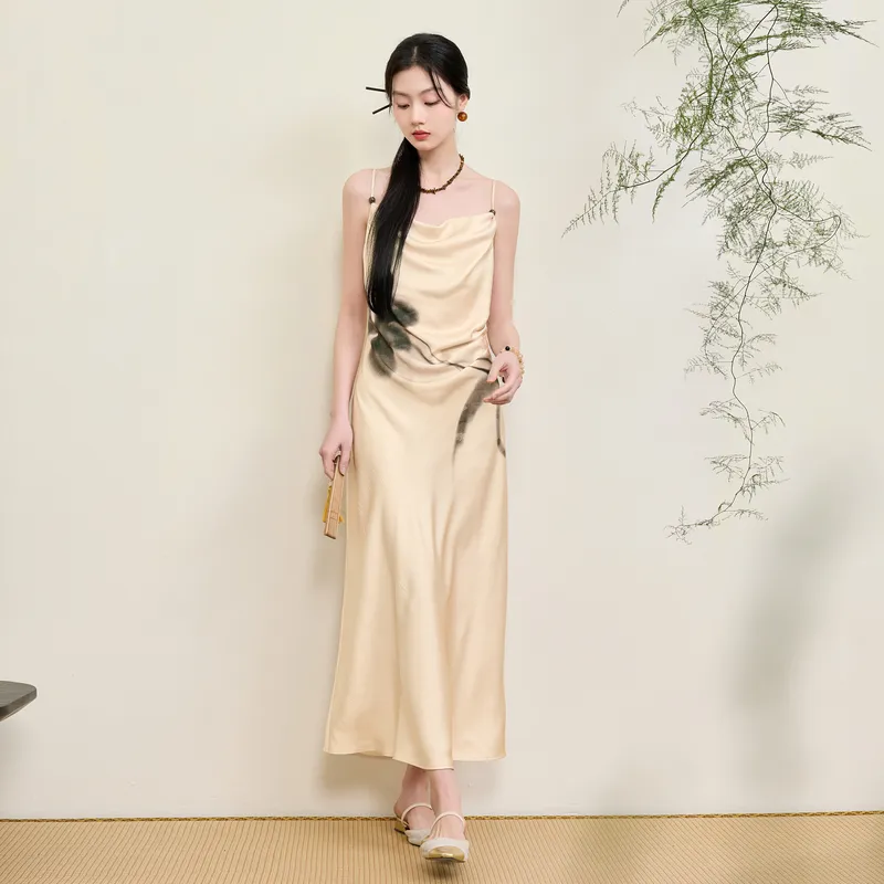 3COLOUR Slip Dresses Women's Champagne-5