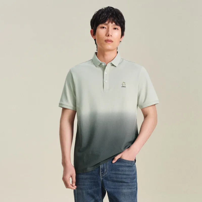 HLA Polo Shirts Men Light Green Gradient 62-2