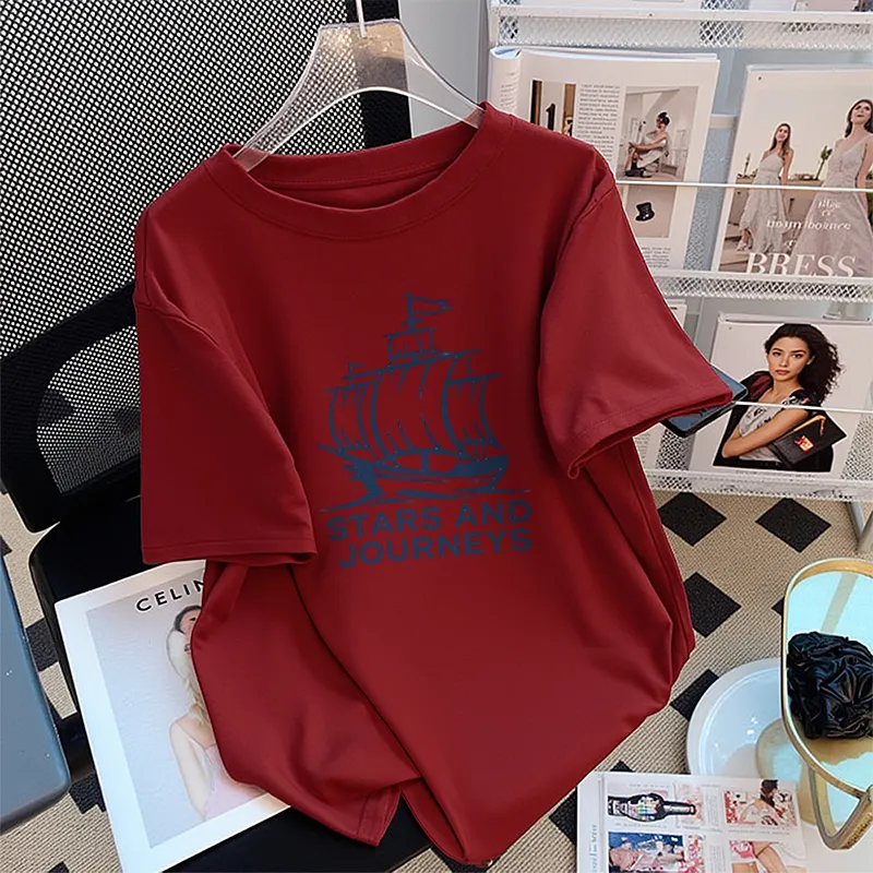 FAIRWHALE Drop Shoulder Sleeve T Shirt Women's-8