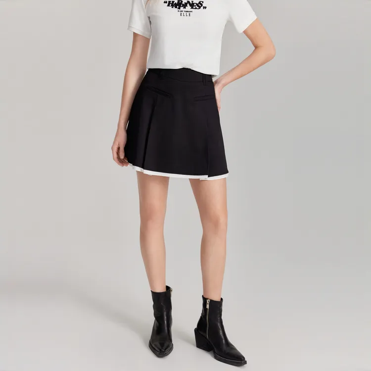 ELLE Casual Short Skirts Women's Black-2