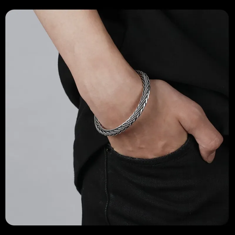 FUYUFU 999 Fine Silver Bangles Unisex-2