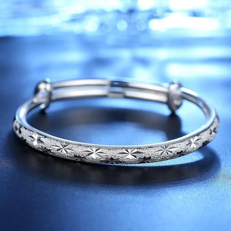 YINDIEFANG 999 Fine Silver Sterling Silver Bangle Women's-2