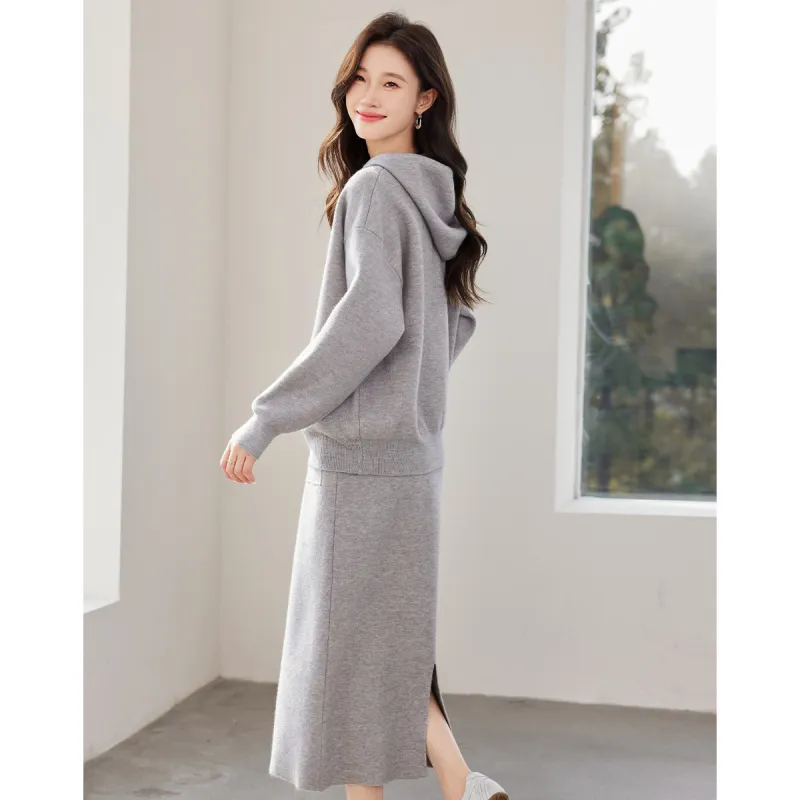 Love Elaine Skirt Set Women's Gray-1