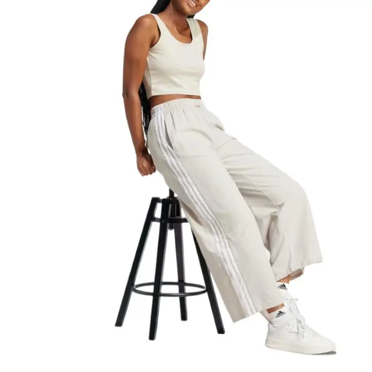 Adidas Free Shipping With AdiClub Essentials 3 Stripes Lifestyle Woven Parachute Pants-3