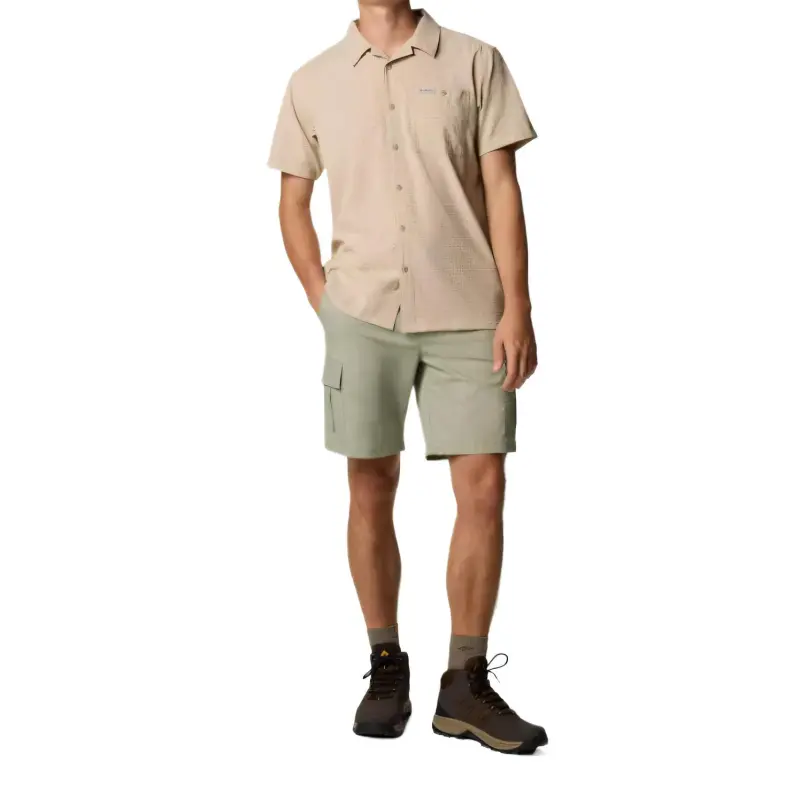 Columbia Utilizer Short Sleeve Camp Shirt Men's Ancient Fossil-3