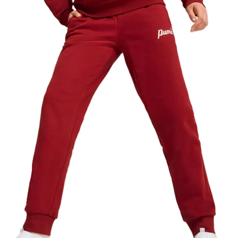 PUMA ESS+ Script Casual Pants Women's Red-2