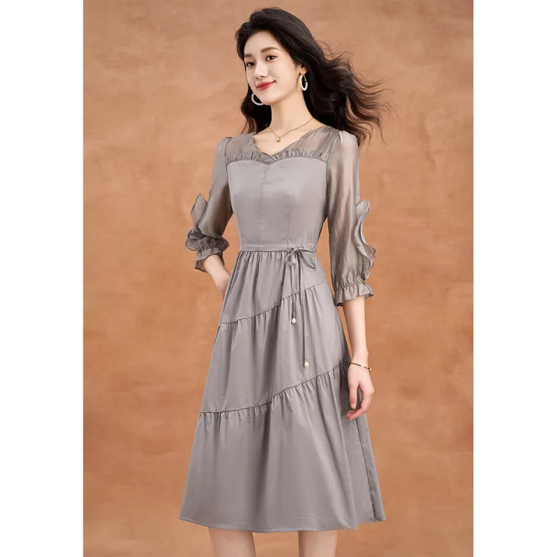 Mylan Long Sleeved Dress Women's Gray-2