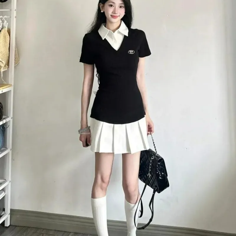 XIANSINIAO Short Sleeved Dress Women's-4