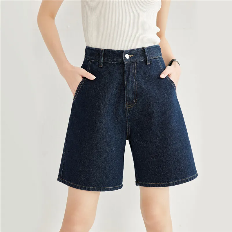 UNIQLO Denim Shorts Women's Dark Blue Denim-2