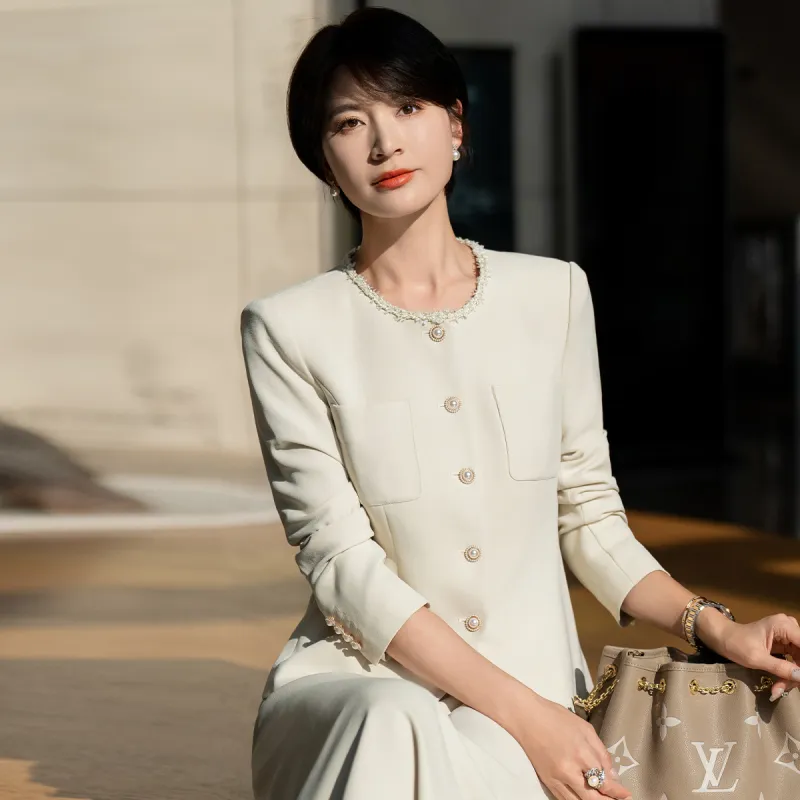 ONE SHALLOW Business Suits Women's Beige Apricot-6