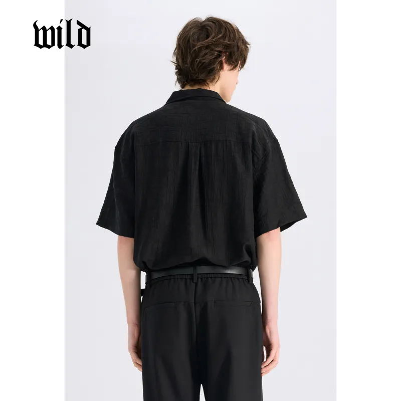 WILD LEADER Shirts Men Mysterious Black[CW5158598]-2