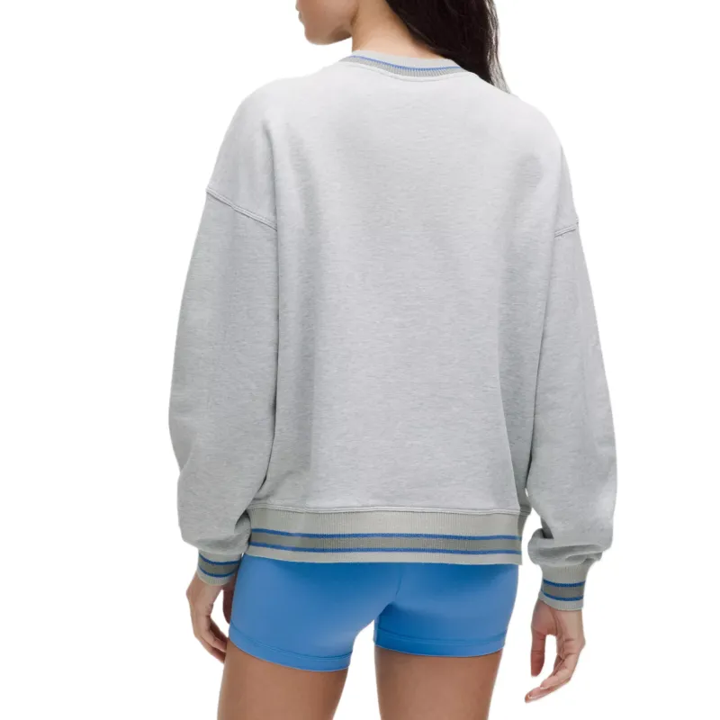 Lululemon Perfectly Oversized Sweatshirt Women's Ultimate Light Gray Heathered Core Ultra Light Grey/Pool Party-1