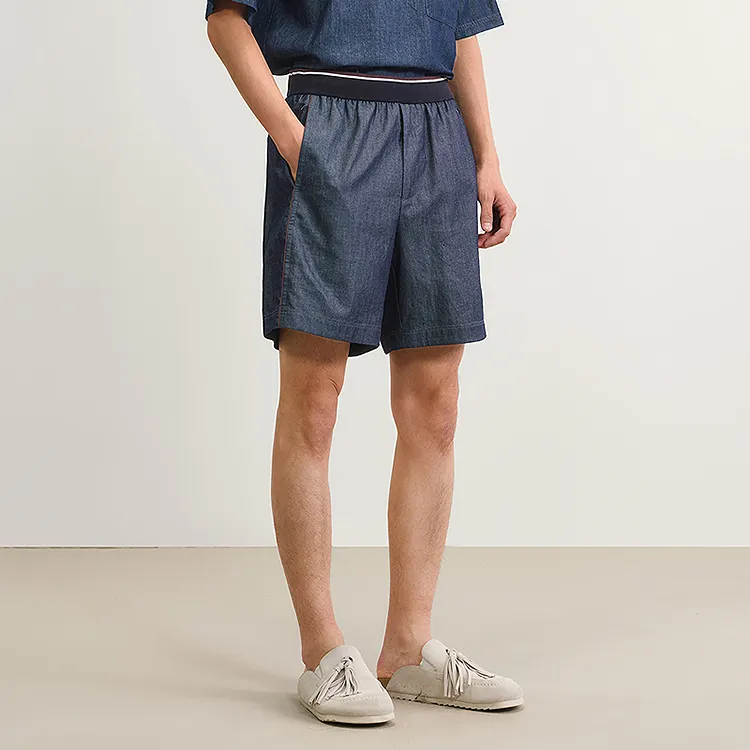 CROQUIS Denim Shorts Men 991 Denim Navy Blue-4