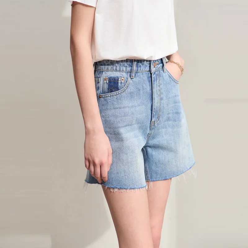 AMII Denim Shorts Women's Washed Blue-4