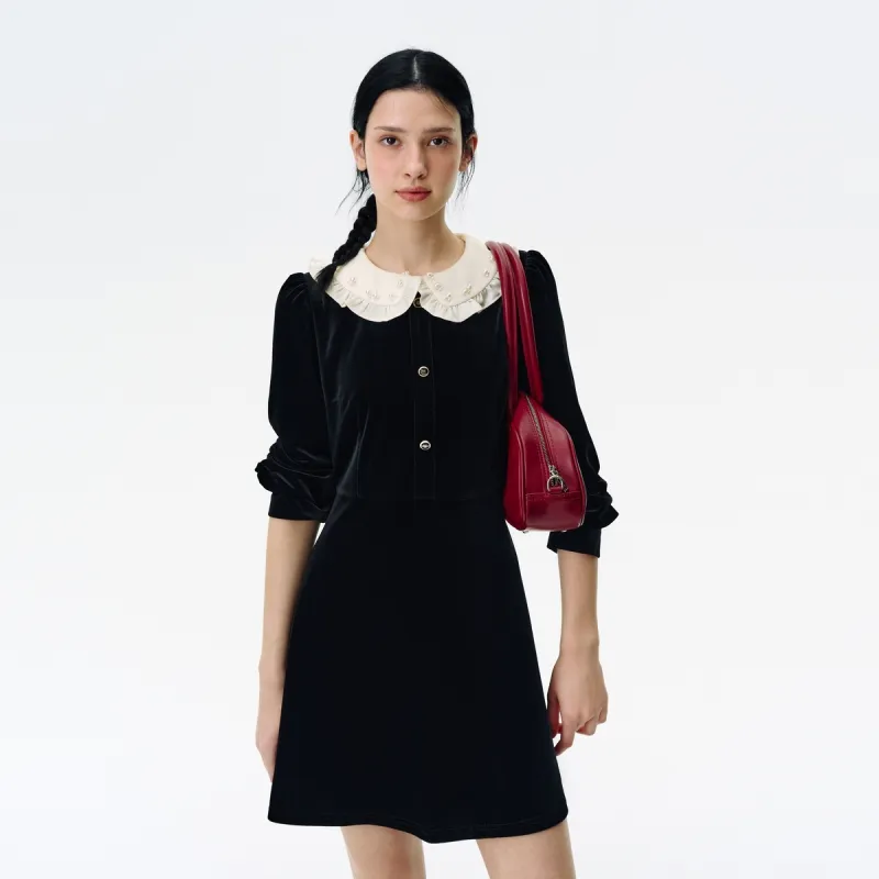 Teenie Weenie Long Sleeved Dress Women's Black-2