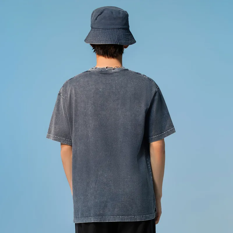 HLA JEANS T Shirts Men Navy Blue Pattern-4