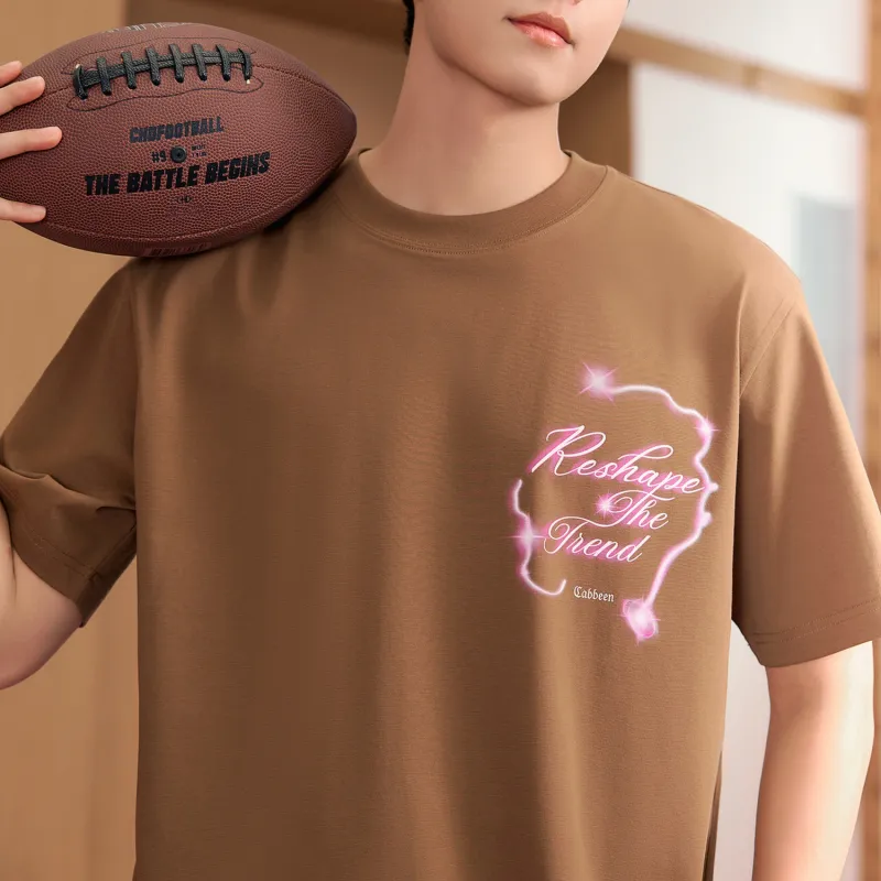 Cabbeen T Shirts Men Coffee 65-2