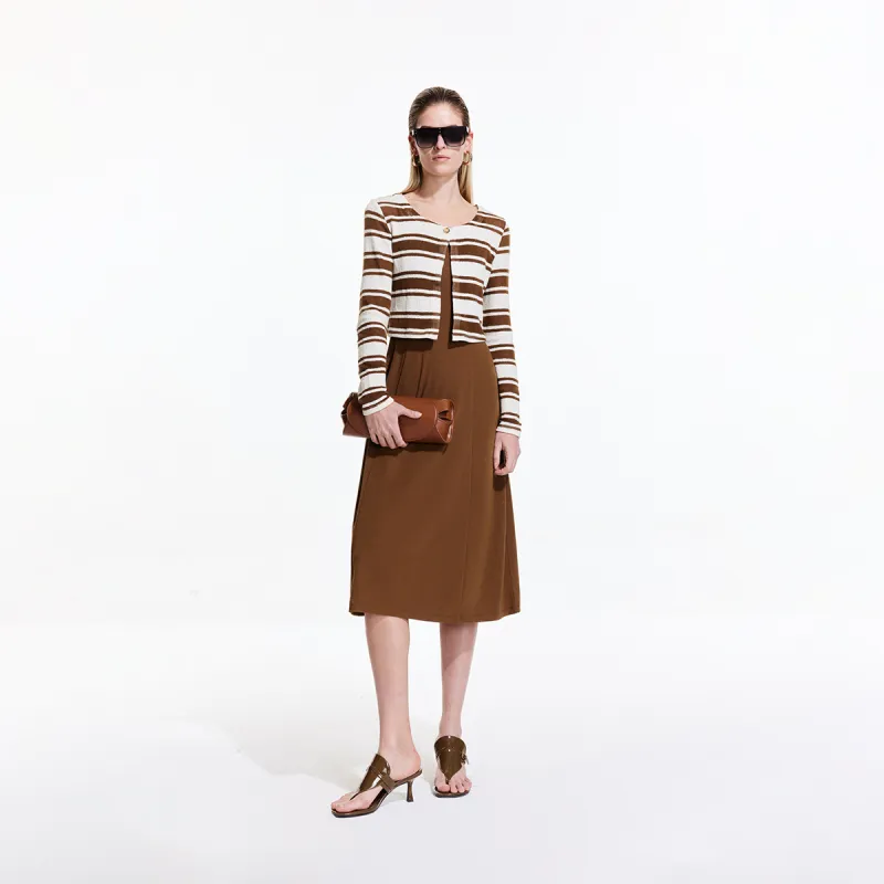 ONLY Two Piece Skirt Sets Women's E10 Deep Vibrant Brown-2