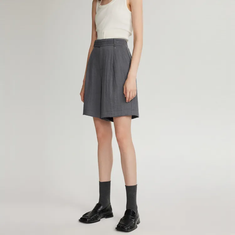 ELLE Casual Shorts Fall Women's Gray-3