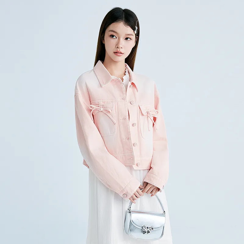 LEDIN Denim Jacket Women's Carinya Pink-5