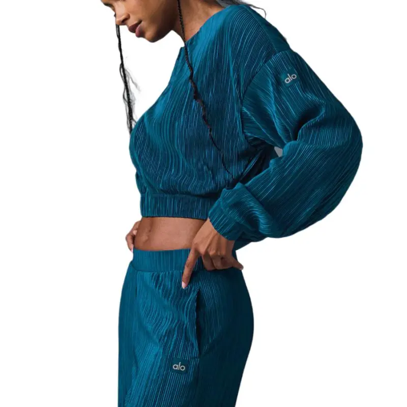 Alo Yoga Cropped Micro Plisse Jacket Women's-2