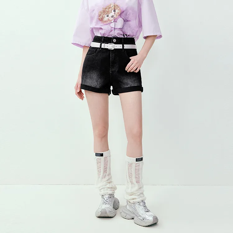 LEDIN Denim Shorts Women's Dark Gray-2