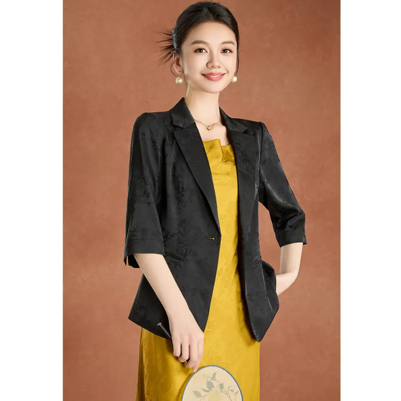 Mylan Business Suit Cinched Waist Women's Black-5