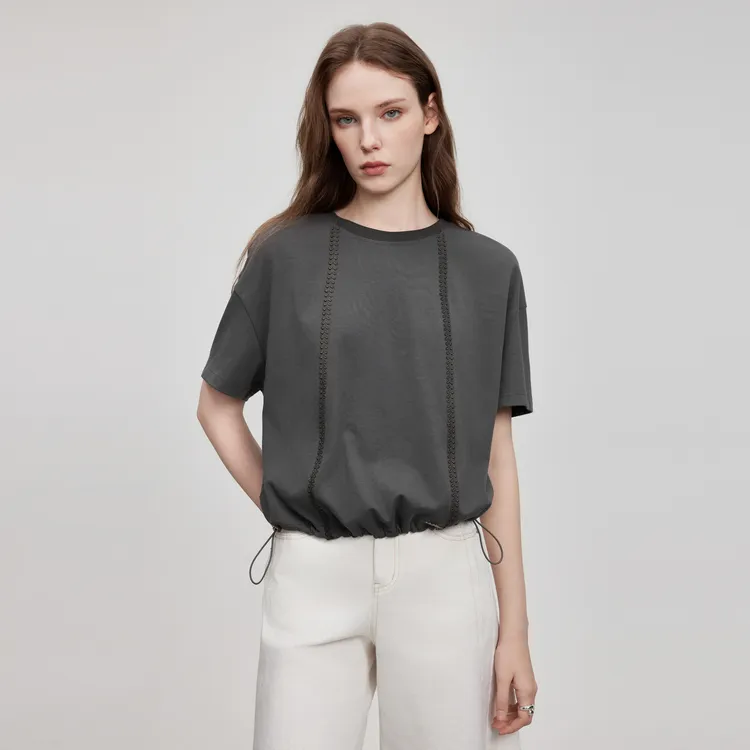 ELLE T Shirt Women's Medium Gray-6