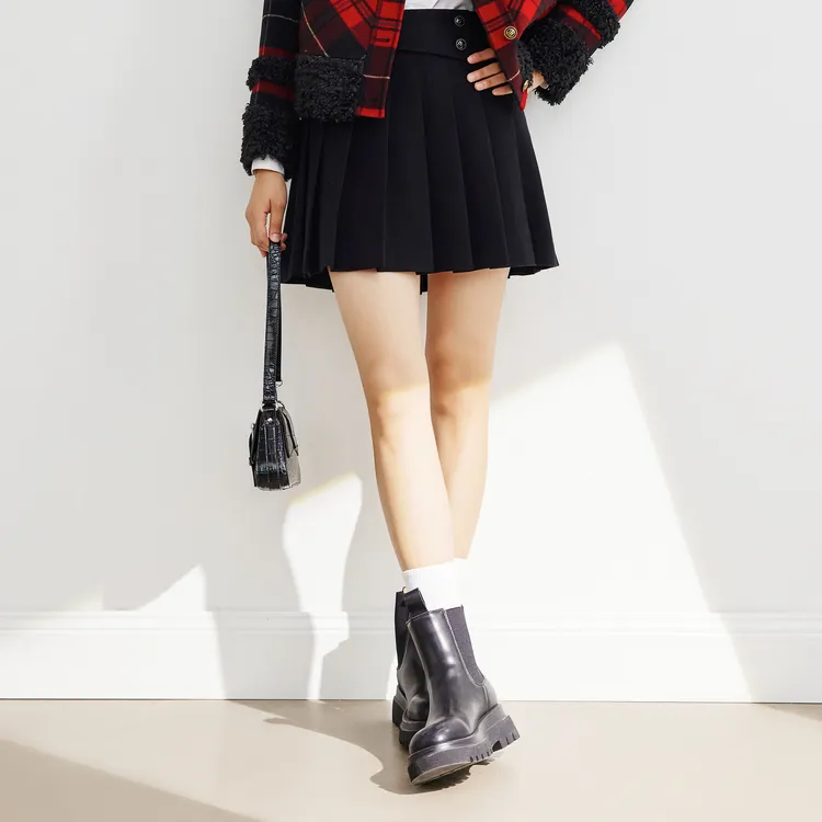SHUIYUNJIAN Casual Short Skirts Women's Gemstone Black-2