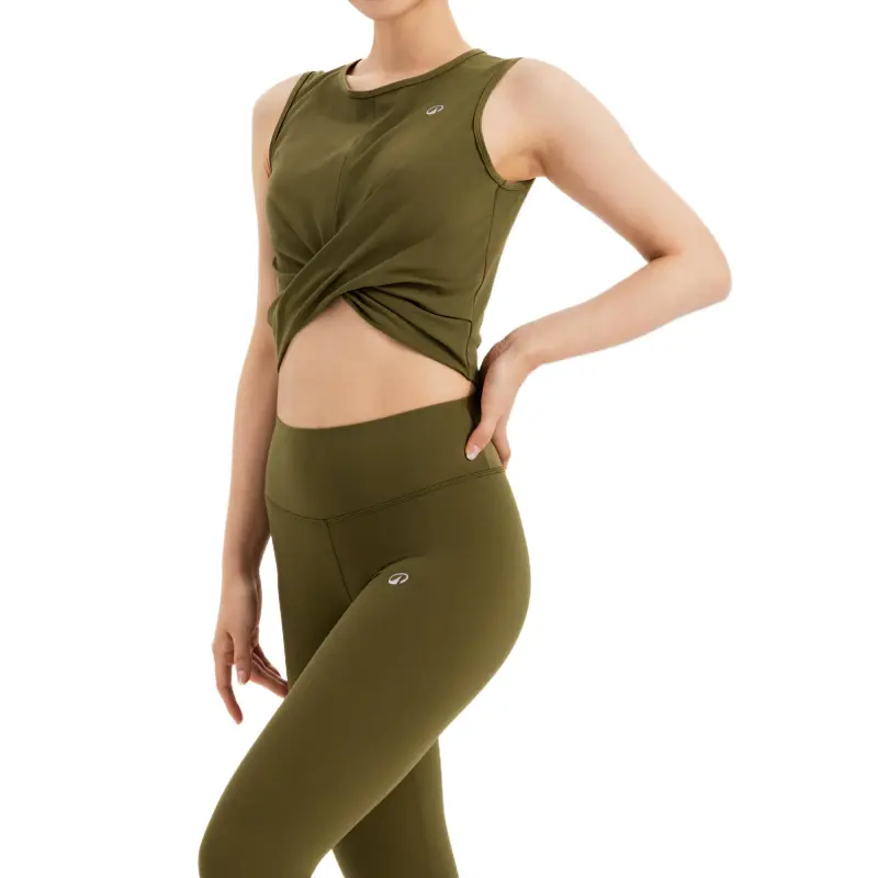 DECATHLON Sport Vests Women's Golden Olive Green-3