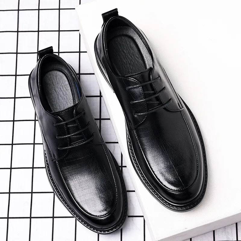 EGCHI Dress Shoes Men Low Top Black-2