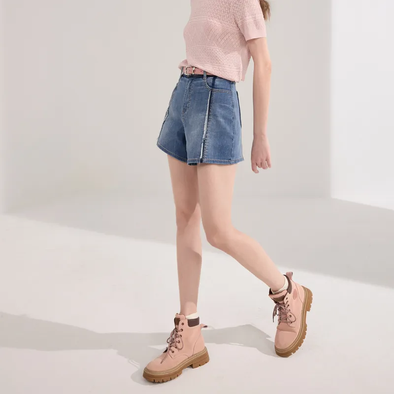 3COLOUR Denim Shorts Women's Lake Blue-4