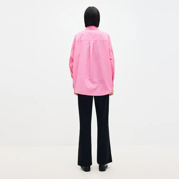 SHUIYUNJIAN Minimalist 100% Cotton Long Sleeved Shirt Women's-5
