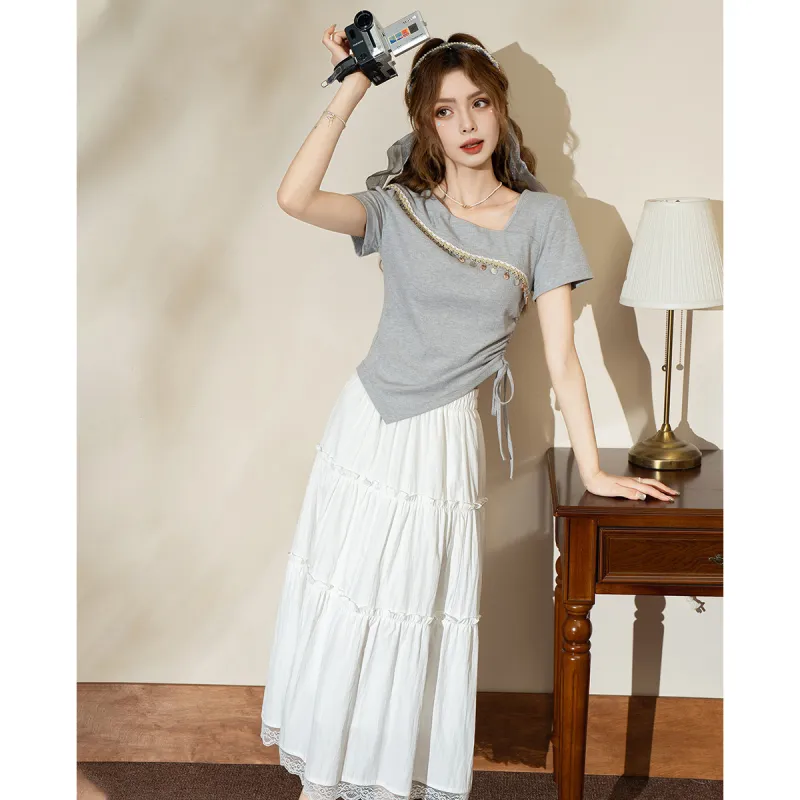 FAWENXIANGZI Skirt Set Loose Fit Women's 2 Pack-2