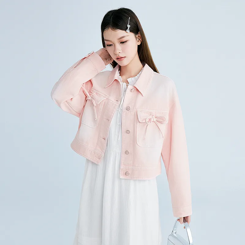 LEDIN Denim Jacket Women's Carinya Pink-2