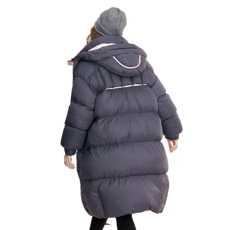 ELF SACK Down Jacket Women's Magic Pink Purple Color Block-0