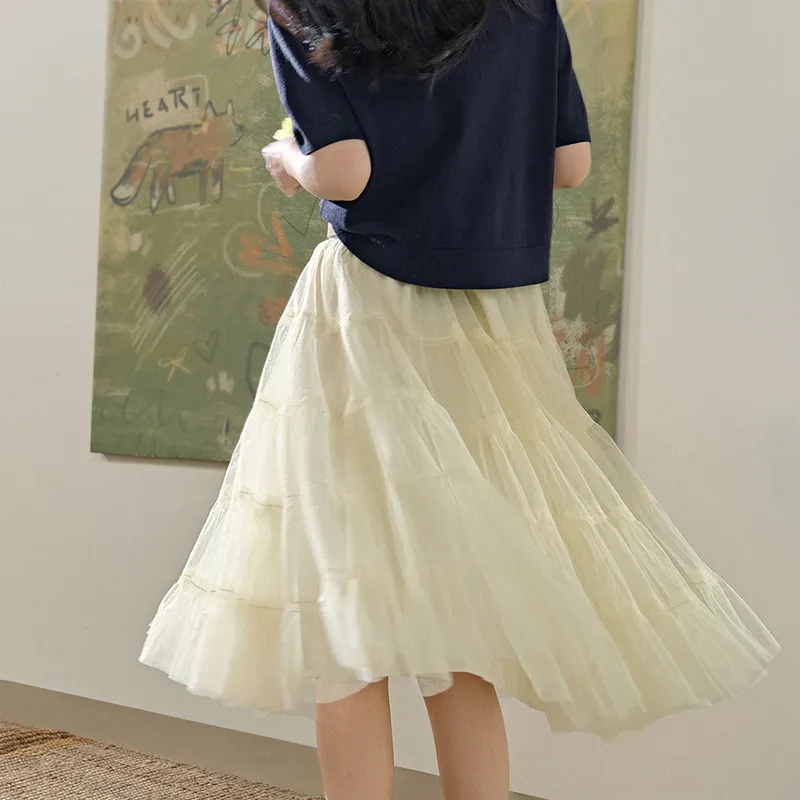 KUOSE Casual Long Skirt Women's Yellow-4