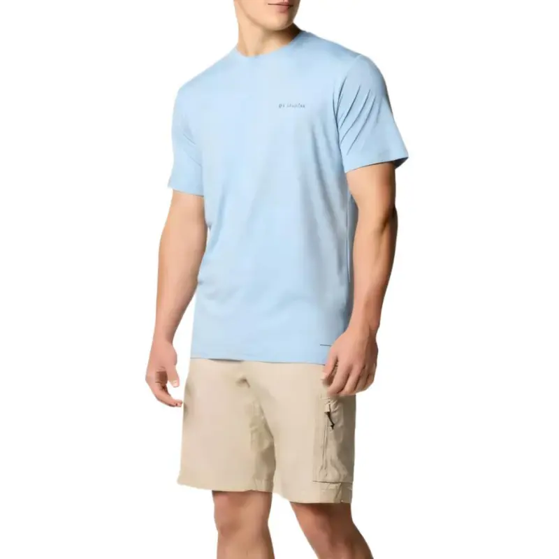 Columbia Kwick Hike Back Graphic Short Sleeve T-Shirt Men's Ripple Blue-3