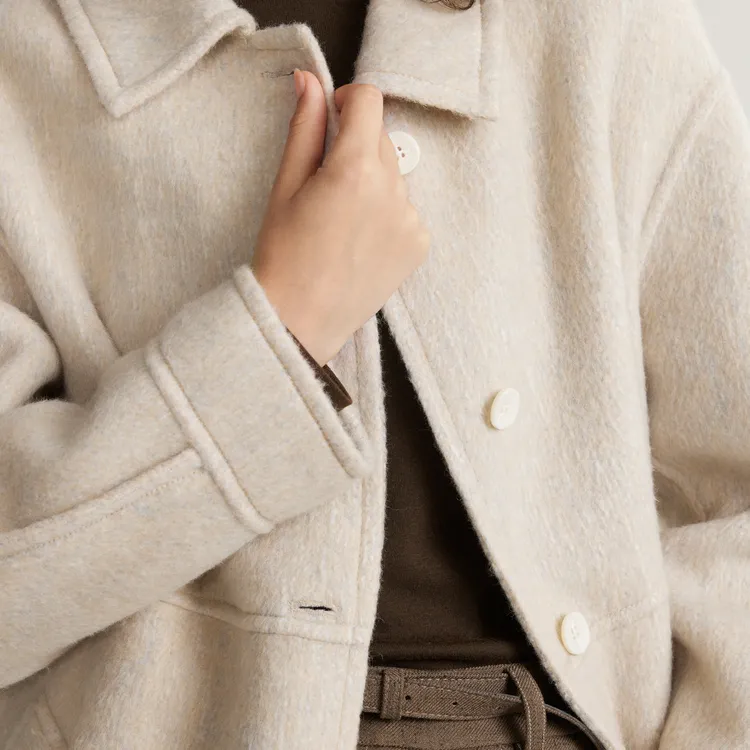 ELLE Coats Women's Beige Coffee-2