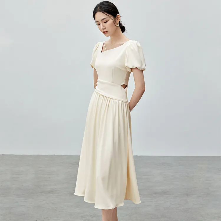 SENTUBILA Short Sleeved Dresses Women's Birch Apricot-2