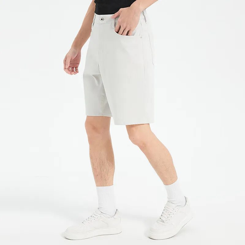 LESS IS MORE Denim Shorts Men's Light Gray-2