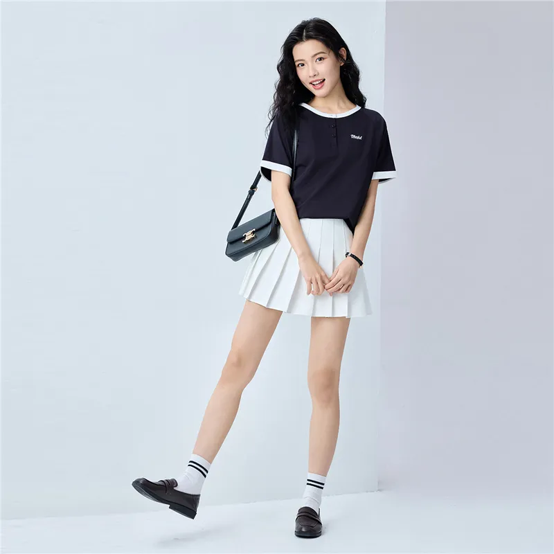 UNIQLO Raglan Sleeve T Shirt Women's Signature Marine Blue-3