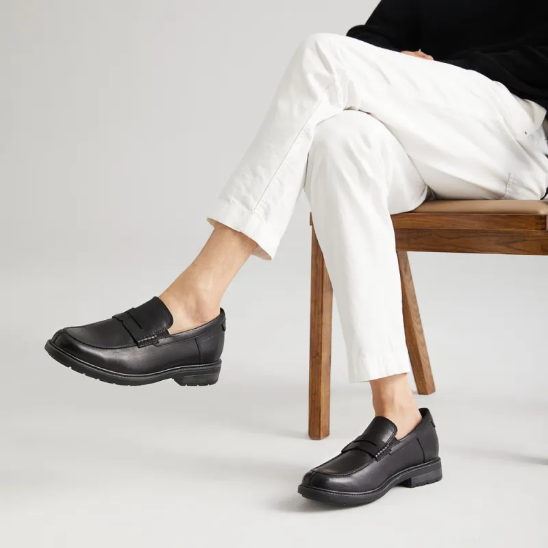 Clarks Youyue Shire Series Loafers Men's Black-5