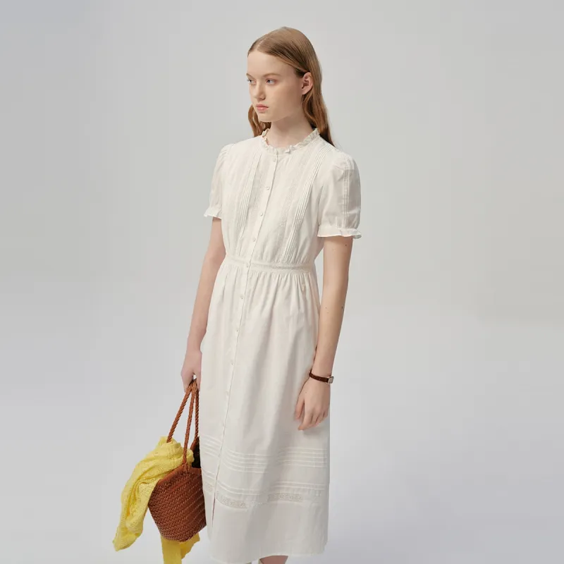 Teenie Weenie Short Sleeved Dress Women's White-4