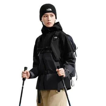 THE NORTH FACE Waterproof And Breathable Windbreaker Jacket Women's Dark Gray/Cosmic Black