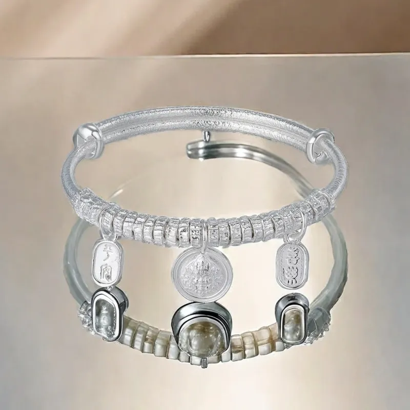 YASHENGZHUBAO 999 Fine Silver Sterling Silver Bracelets Women's-3