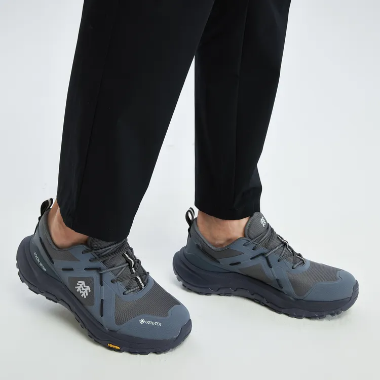 KOLON SPORT Rockridge Outdoor Shoes Men Low Top Smoke Gray AS, Charcoal Gray CI, Forest Green FO-20