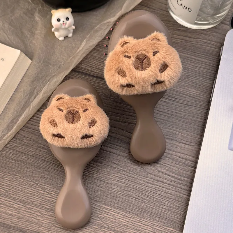Love Of Wormwood Cartoon Cute Plush Capybara Air Cushion Comb Massage Portable Volumizing-5