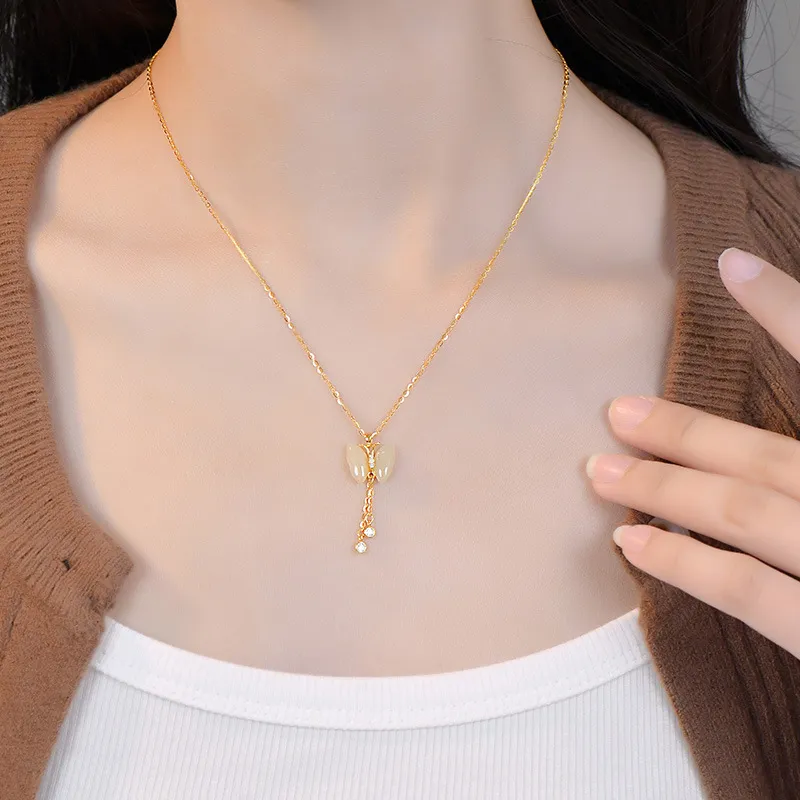 Royal Heaven's Choice Hetian Jade Pale Greenish-White Jade Unisex-4